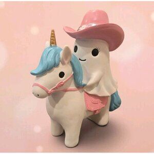 New Pink / Blue Cowgirl Ghost Girl Riding Horse / Unicorn Halloween Room Decor
